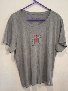 Life Is Good Gray Women's Tee with Subtle Logo XXL